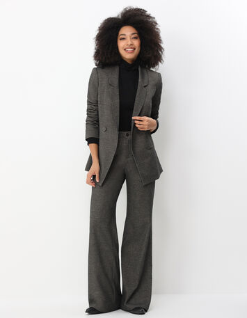 POETE - Pantalon de costume gris large-1