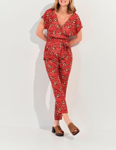 RODRIGUE - Combinaison orange imprim&eacute; floral d'&eacute;t&eacute;  - One Step