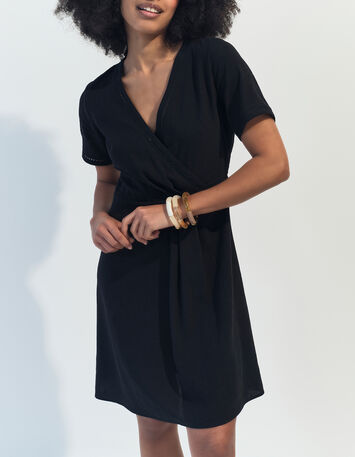 ROFFE - Robe noire d&eacute;tails dentelle -2