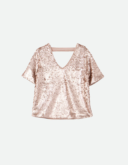 CHANA - Top platine brodé maxi sequins - One Step