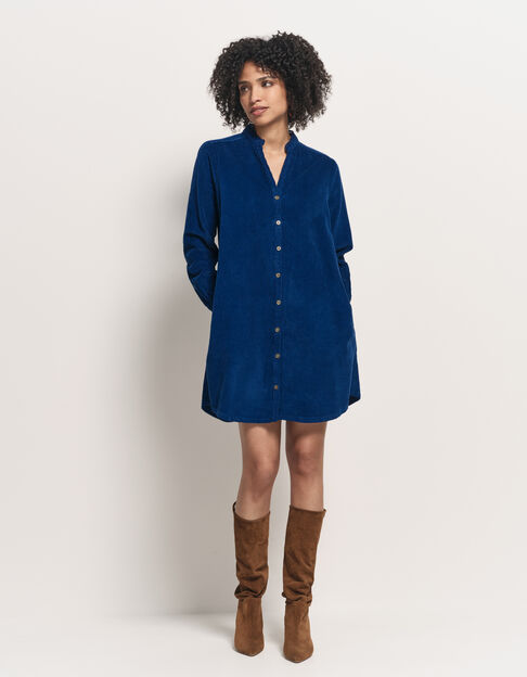 RUSH - Robe bleue velours côtelé - One Step