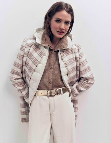 ANGIE - Col camionneur beige tricot-1