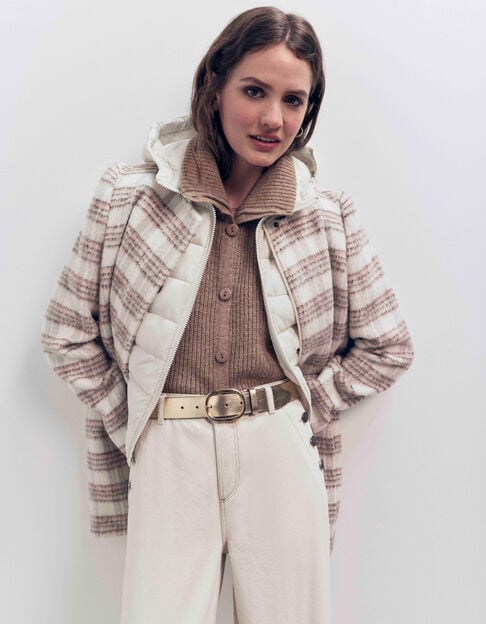 ANGIE - Col camionneur beige tricot - One Step