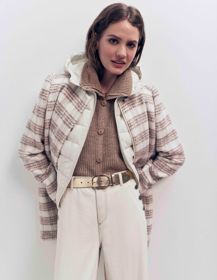 ANGIE - Col camionneur beige tricot-1