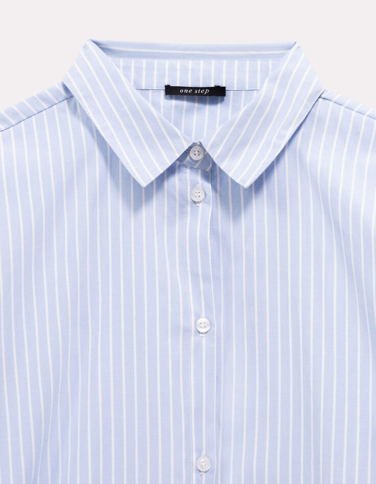 CASABIANCA - Chemise rayures bleues broderies manches-2