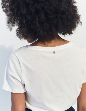 MADIE - T-shirt blanc coton bio danseuse aquarelle -3