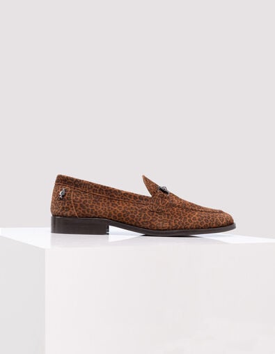 O.ELENA - Mocassins camel cuir velours motif léopard - One Step