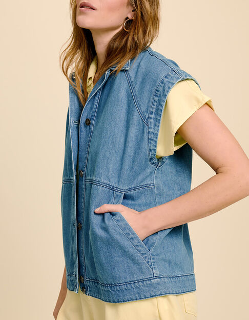 DUKE - Blouson en jean bleu sans manches - One Step