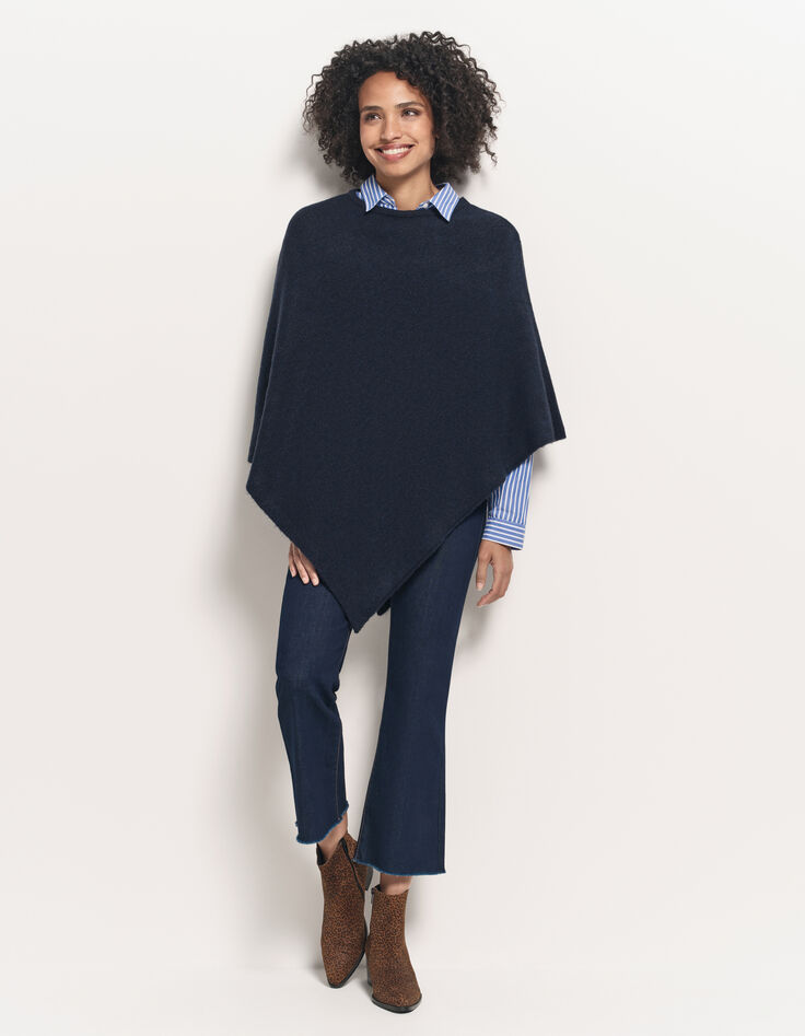 ALAMO - Poncho marine en tricot-2