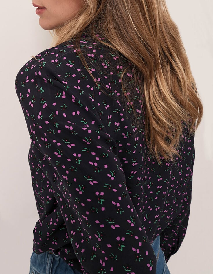 CORIE - Chemise marine à imprimé floral arty-5