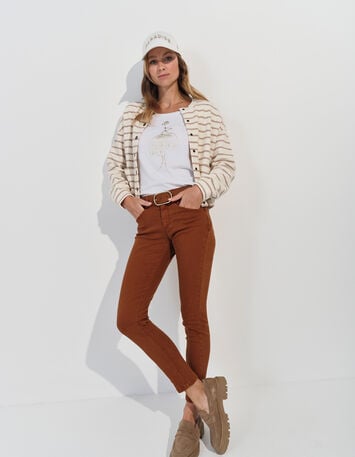 MADIE - T-shirt blanc coton bio danseuse doré -6