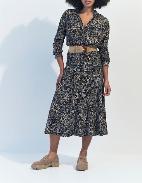 CROSS - Chemise noire Lenzing&trade; Ecovero&trade; camouflage d'&eacute;t&eacute;   - One Step