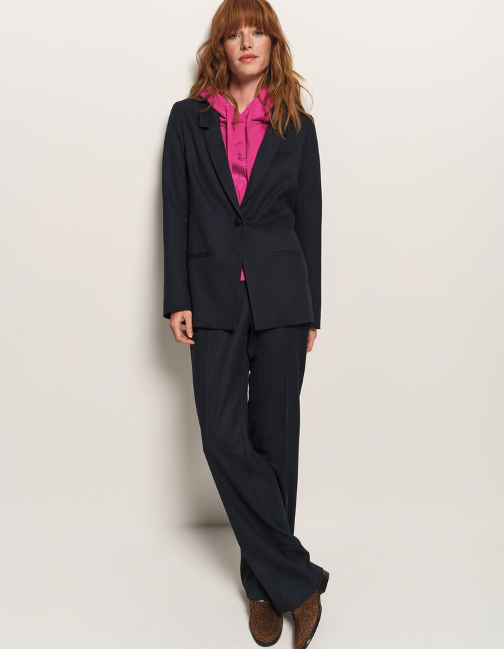 VANITY - Veste de costume marine rayures fantaisie-3 VANITY - Veste de costume marine rayures fantaisie-3