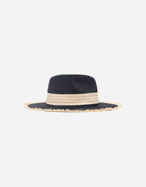 ANGELINA - Chapeau noir et beige tressé  - One Step