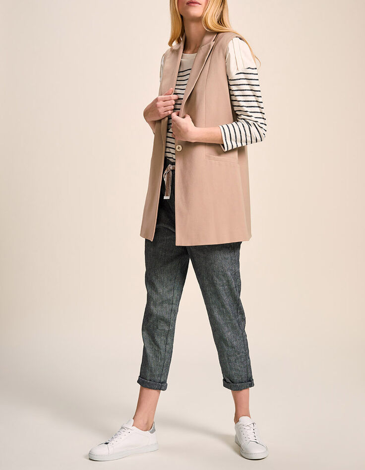 VIVA - Veste de tailleur ficelle sans manches-6
