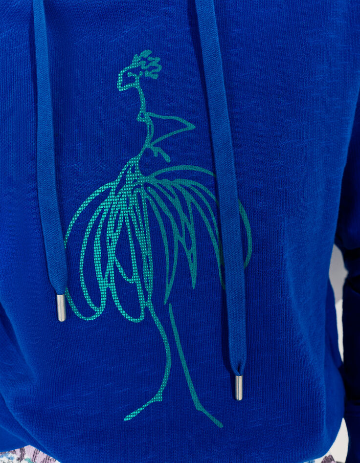 MANORI - Sweat bleu coton bio visuel danseuse vert -4