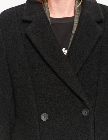 DATURA - Manteau noir laine bouillie-4