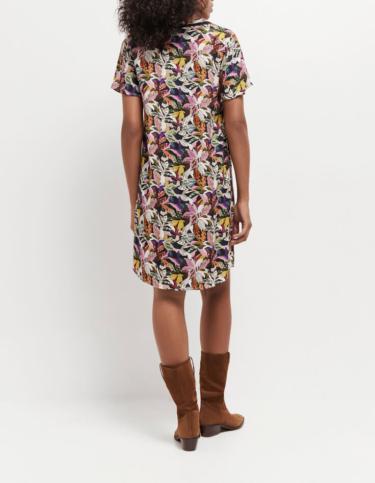 REKO - Robe kaki à imprimé jungle bigarré-3