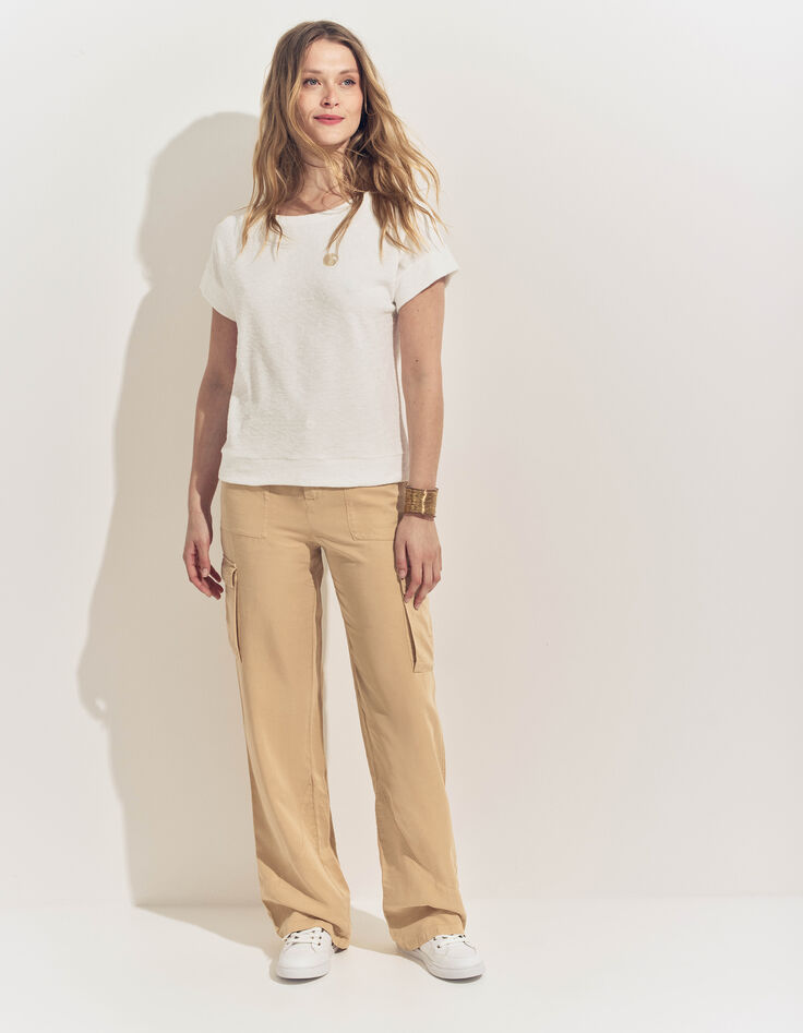 MANILIA- T-shirt blanc éponge broderie monogramme-5