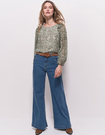 CAMPBELL - Blouse écrue imprimé romance baroque-6