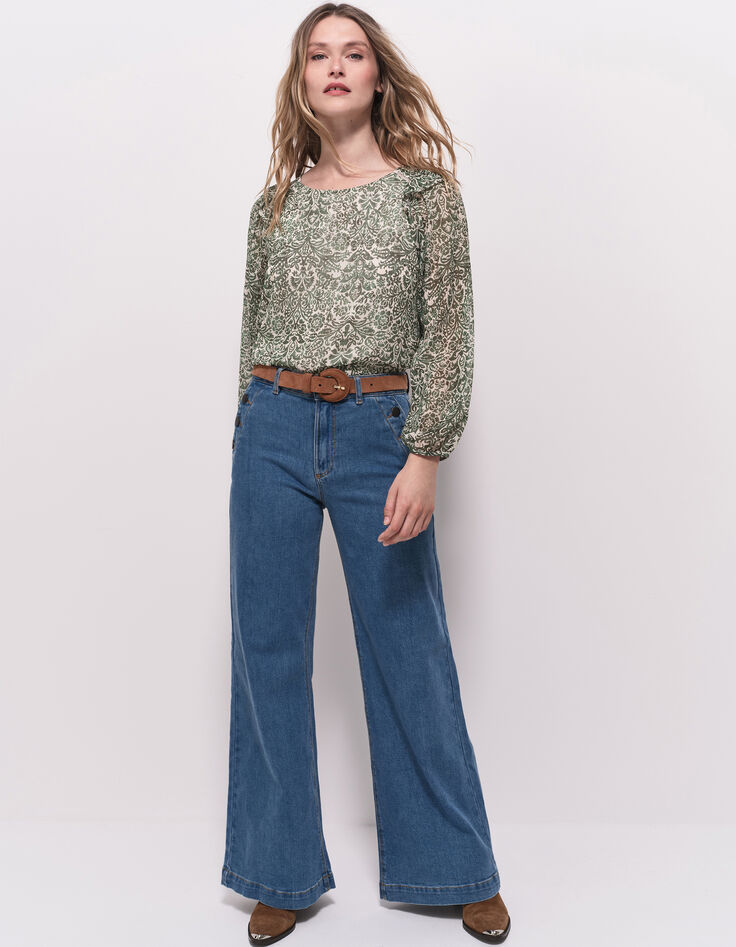CAMPBELL - Blouse écrue imprimé romance baroque-6