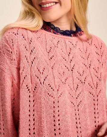 TRENT - Pull melba en tricot ajouré fantaisie-4