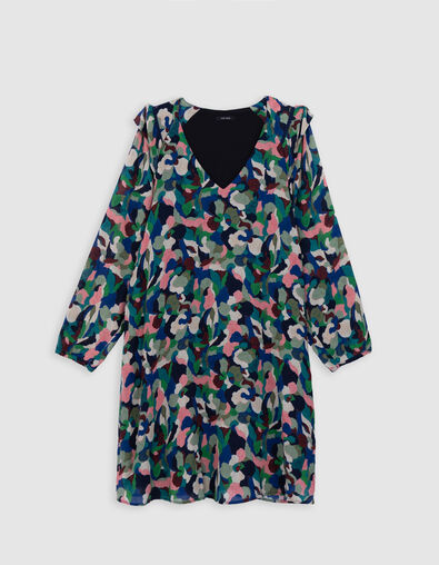 RHINA - Robe indigo à imprimé camouflage - One Step