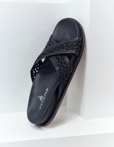 O.NEYLA - Mules plates noires tressées - One Step
