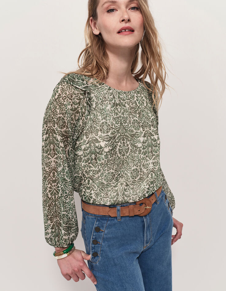 CAMPBELL - Blouse écrue imprimé romance baroque-2 CAMPBELL - Blouse écrue imprimé romance baroque-2