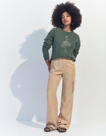 PARA - Pantalon battle beige Lyocell® 7/8e-1