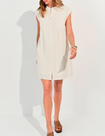 RONDONIA - Robe blanche avec broderies plac&eacute;es -2