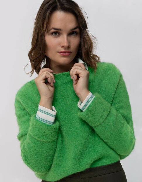THELMA - Pull vert tricot moelleux - One Step