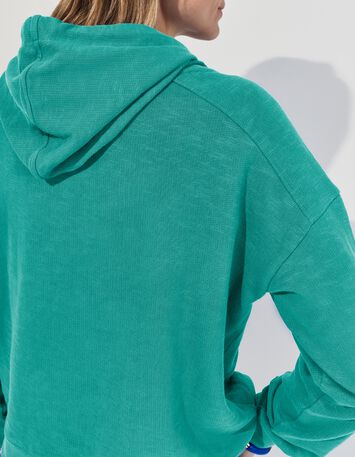 MANORI - Sweat vert coton bio visuel danseuse paillet&eacute; -3