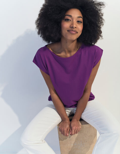 MARIA - T-shirt violet maille  - One Step