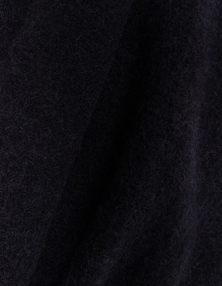 TECK - Cardigan noir tricot moelleux encolure V-4