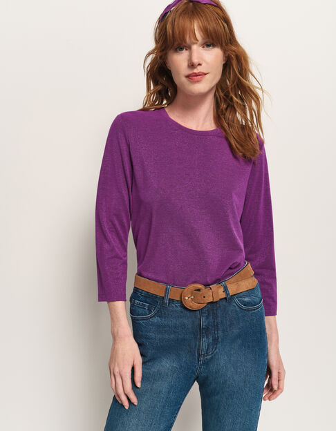 MAKYA - T-shirt manches longues violet maille irisée - One Step