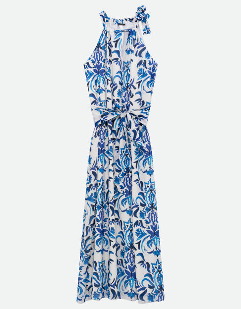 REINA - Robe longue polyester recycl&eacute; aquarelle floral - One Step