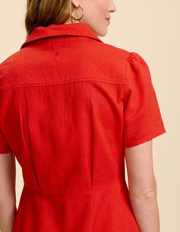 REEF - Robe cerise en coton lin-3