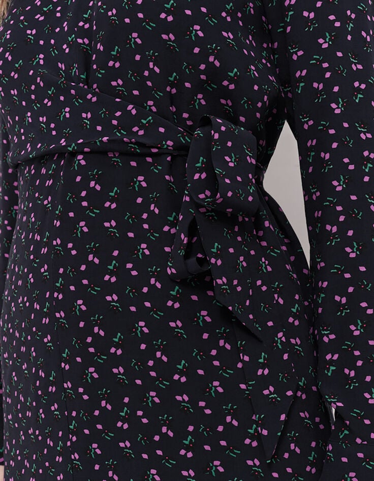 RAYA - Robe longue marine à imprimé floral arty-2 RAYA - Robe longue marine à imprimé floral arty-2