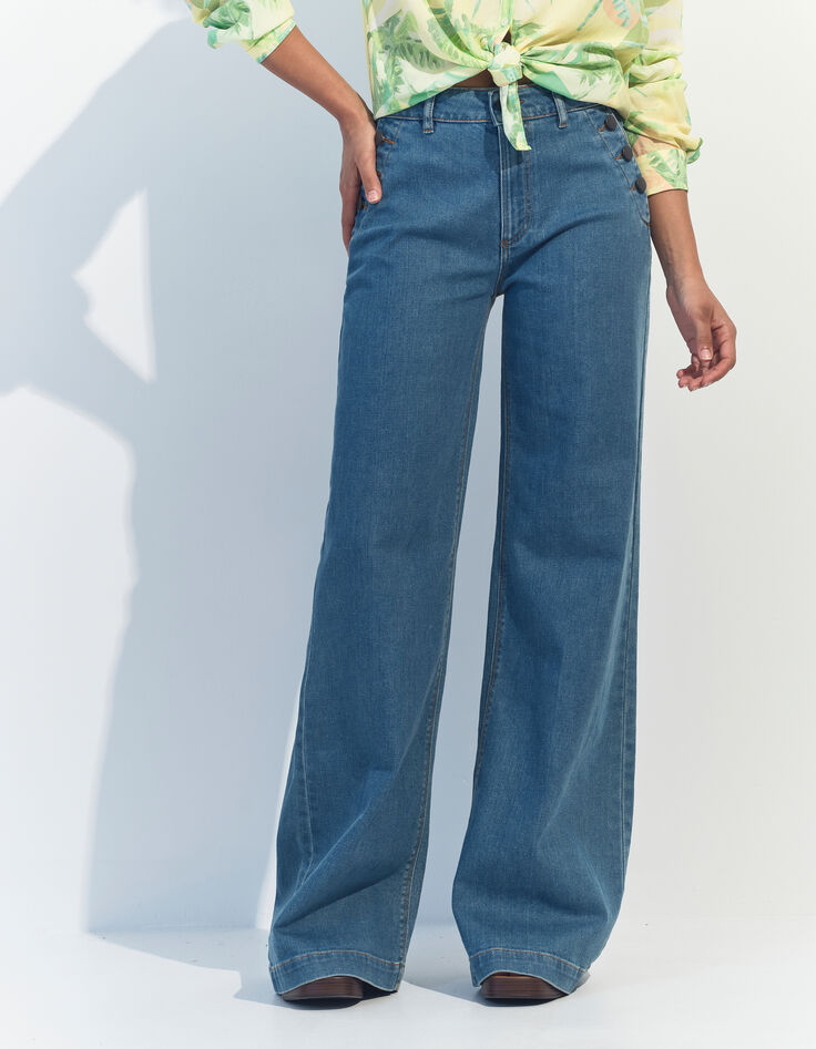 LE HAILEY - Jean flare baby blue waterless-2