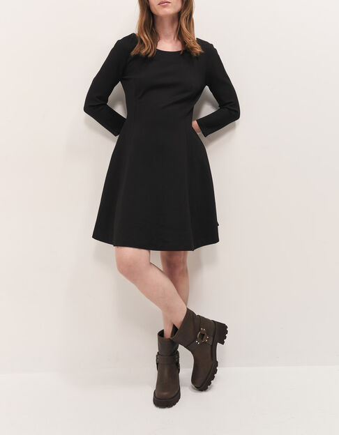 RYM  - Robe noire forme patineuse maille Milano - One Step