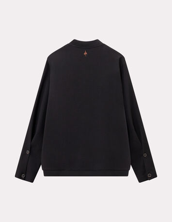 MORTON - Cardigan noir maille fantaisie forme bomber-2