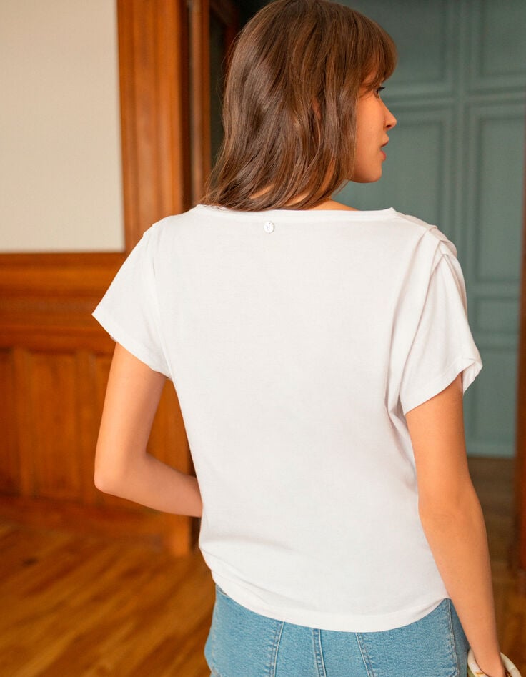 MINOS - T-shirt blanc coton bio visuel cœur et message-2 MINOS - T-shirt blanc coton bio visuel cœur et message-2