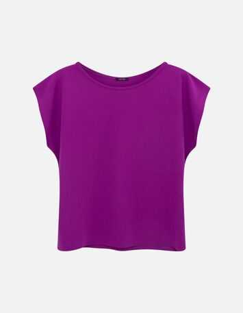MARIA - T-shirt violet maille -5