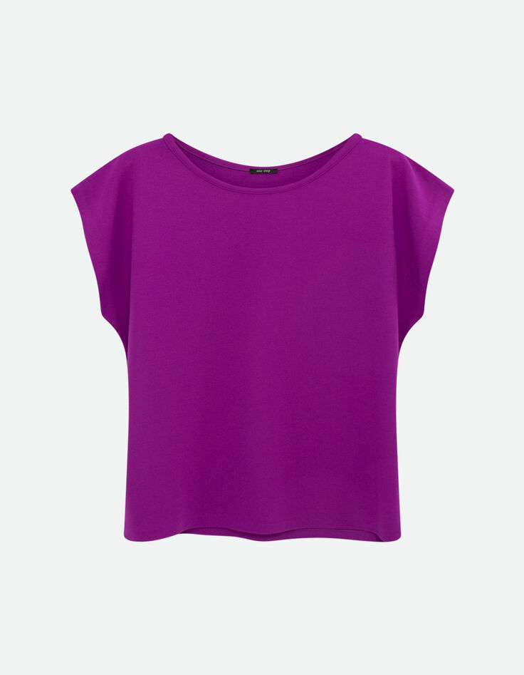 MARIA - T-shirt violet maille -5