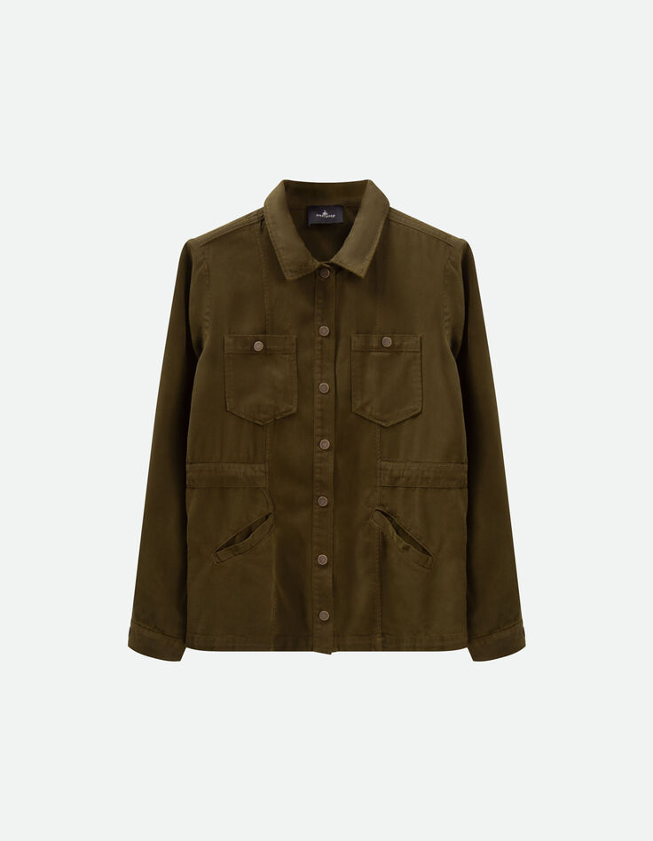 VIRGILE - Veste saharienne kaki en  Lyocell®-5