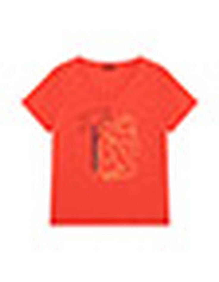 MADIE - T-shirt orange coton bio visuel danseuse arty -6