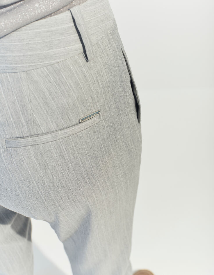 PAN - Pantalon de costume gris rayures tennis -3
