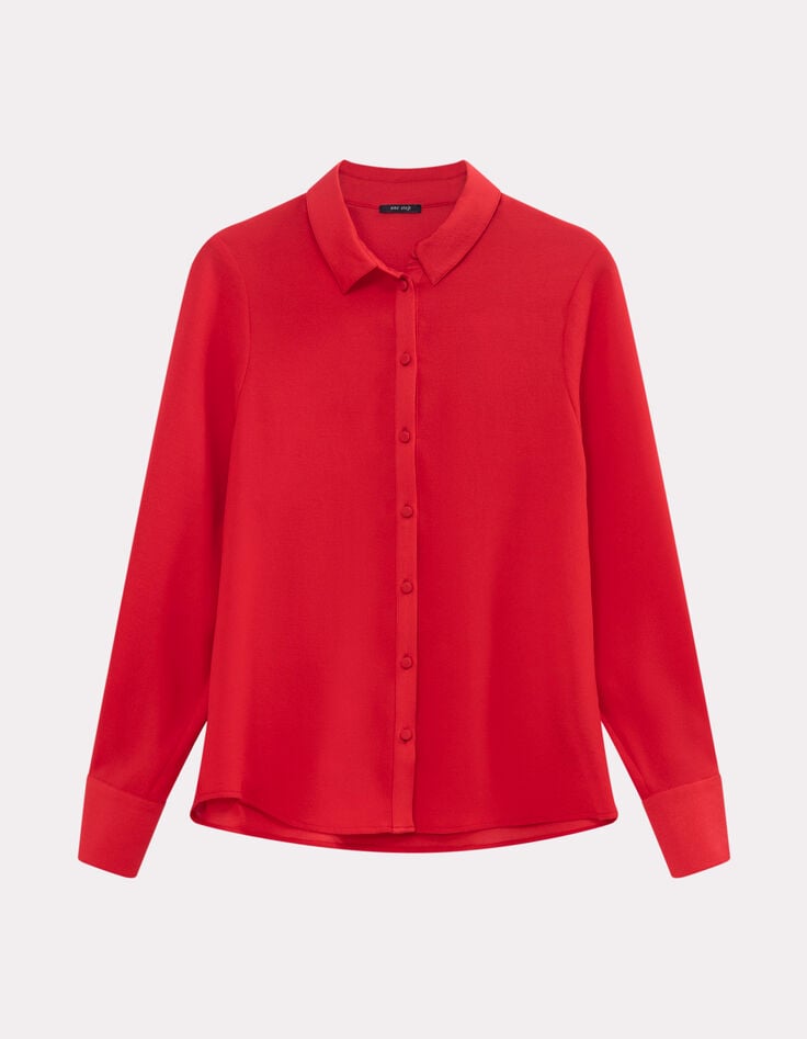 CYMONE - Chemise rouge fluide polyester recyclé-1 CYMONE - Chemise rouge fluide polyester recyclé-1