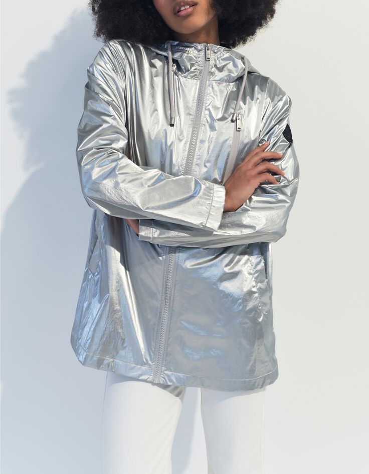 DUARTE - Parka argent&eacute;e &agrave; capuche -2